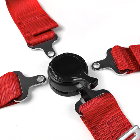 Spec-D Tuning 4 Point Harness Cam Lock Seat Belt - Red RSB-4PTRED-RS